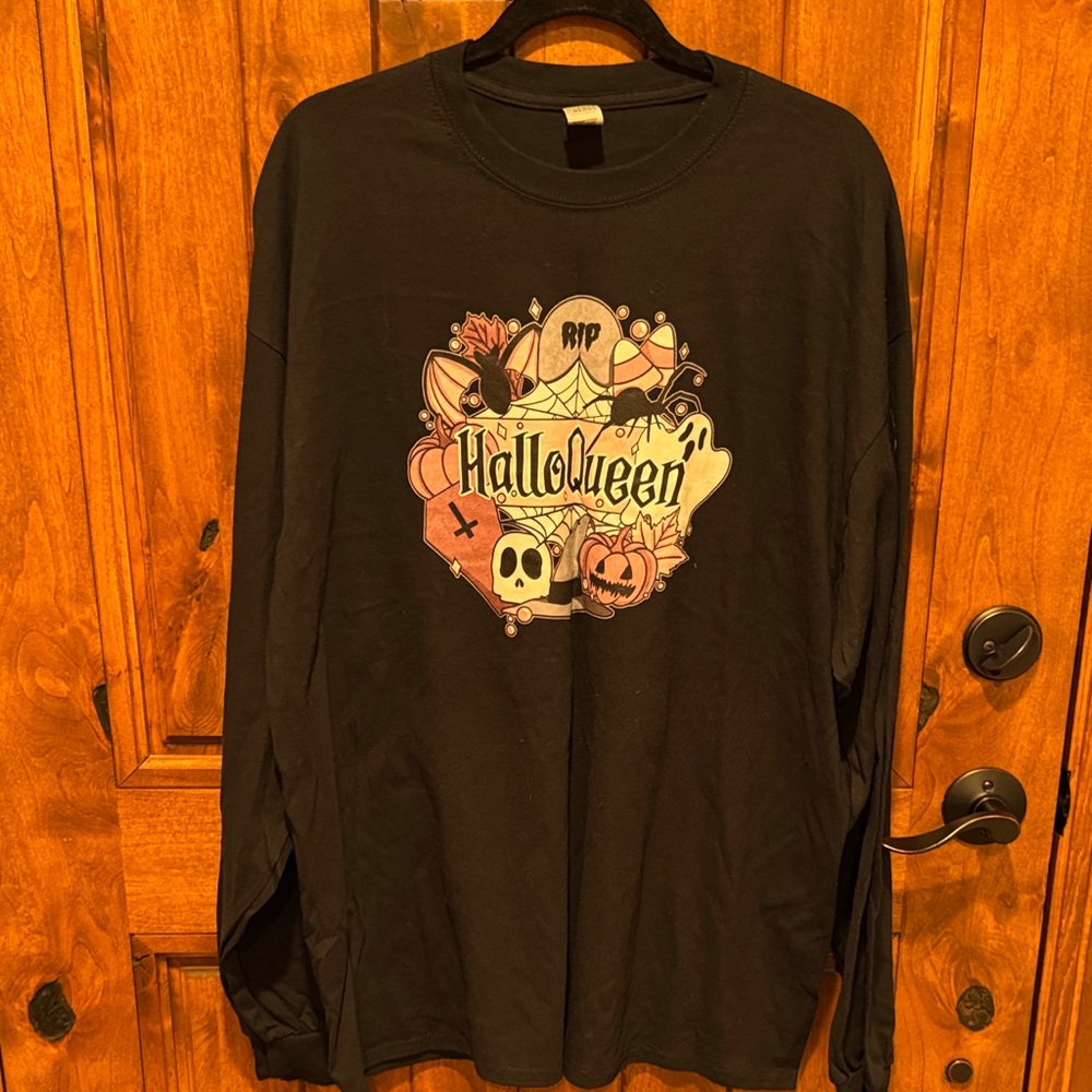 Black Halloween Graphic Long Sleeve Shirt